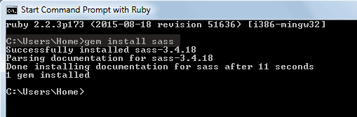 ruby install sass
